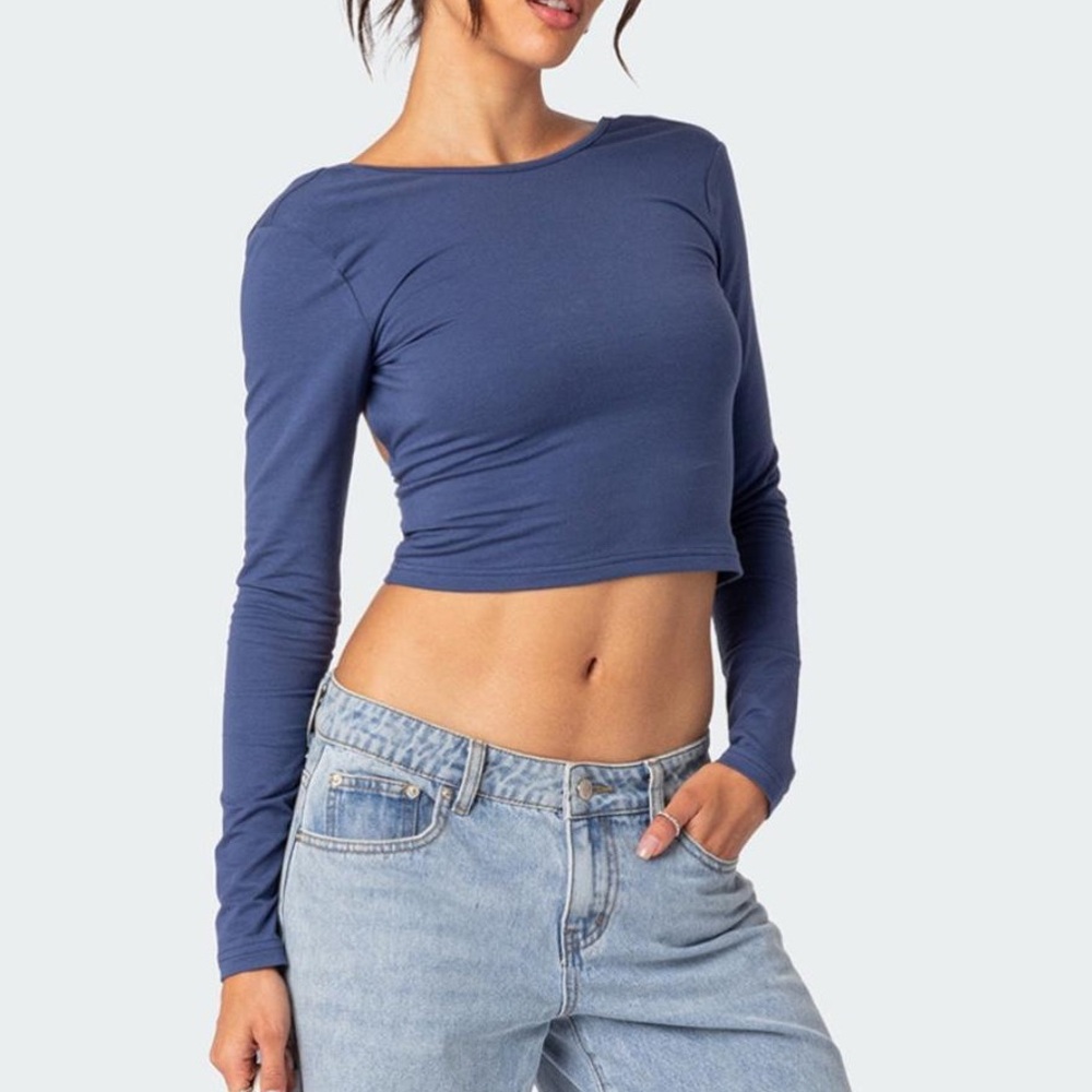 Edikted Long Sleeve Open Back Top💙